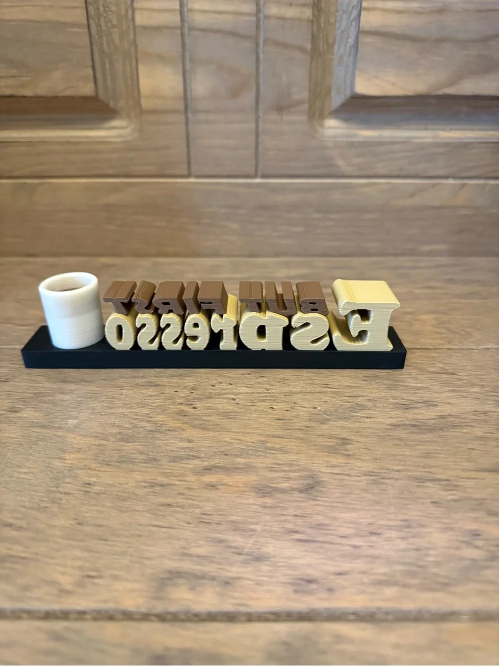 But First Espresso Decorative Farmhouse Coffee Bar Countertop Sign Cream & Brown